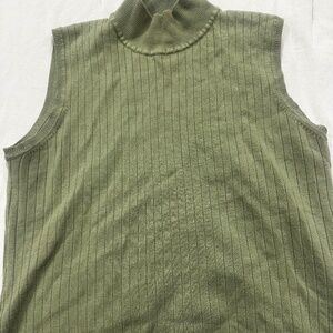 White Stag Green Sleeveless Ribbed Earth tones Cottagecore L